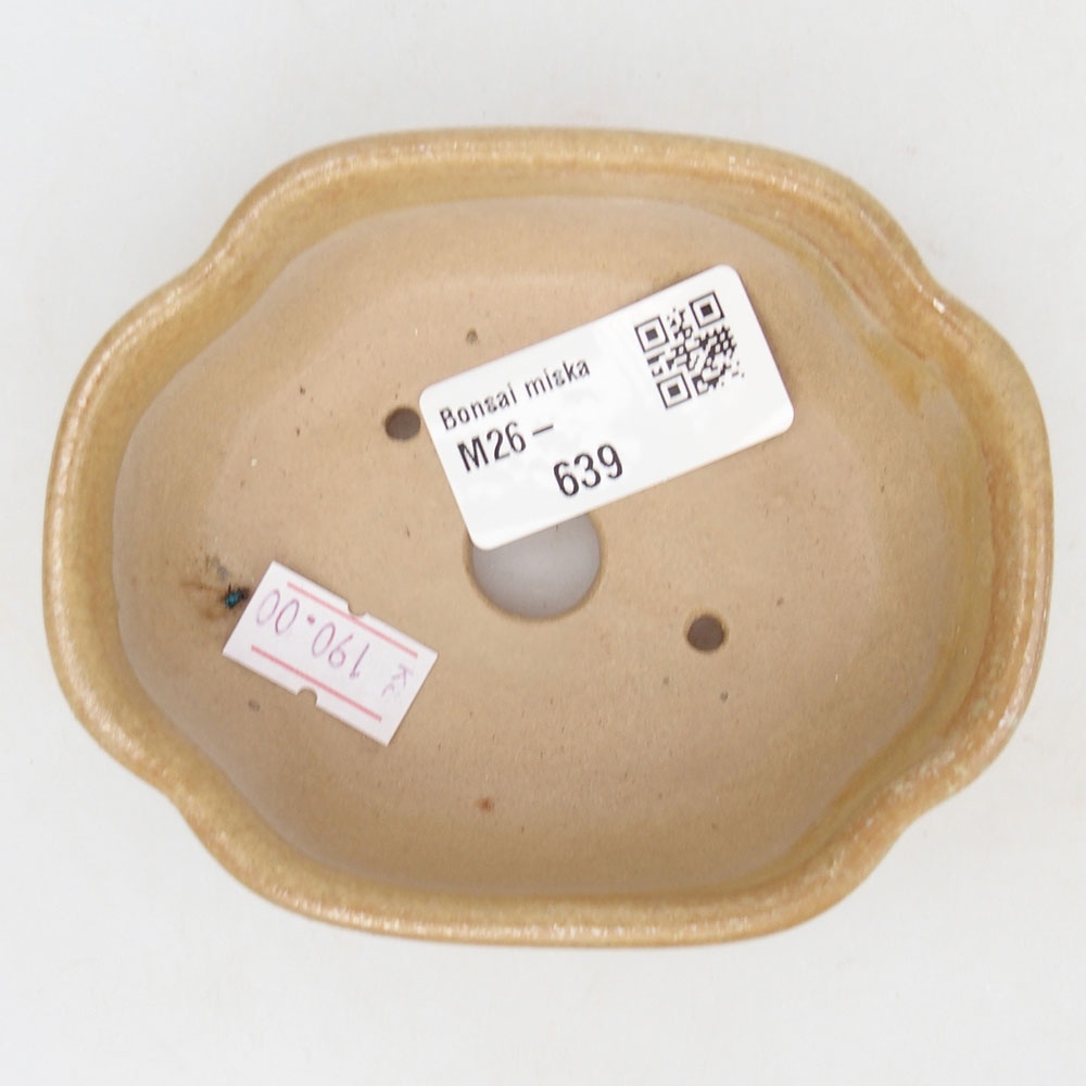 Keramická miska na bonsaje 10,5 x 8,5 x 3,5 cm, farba béžová