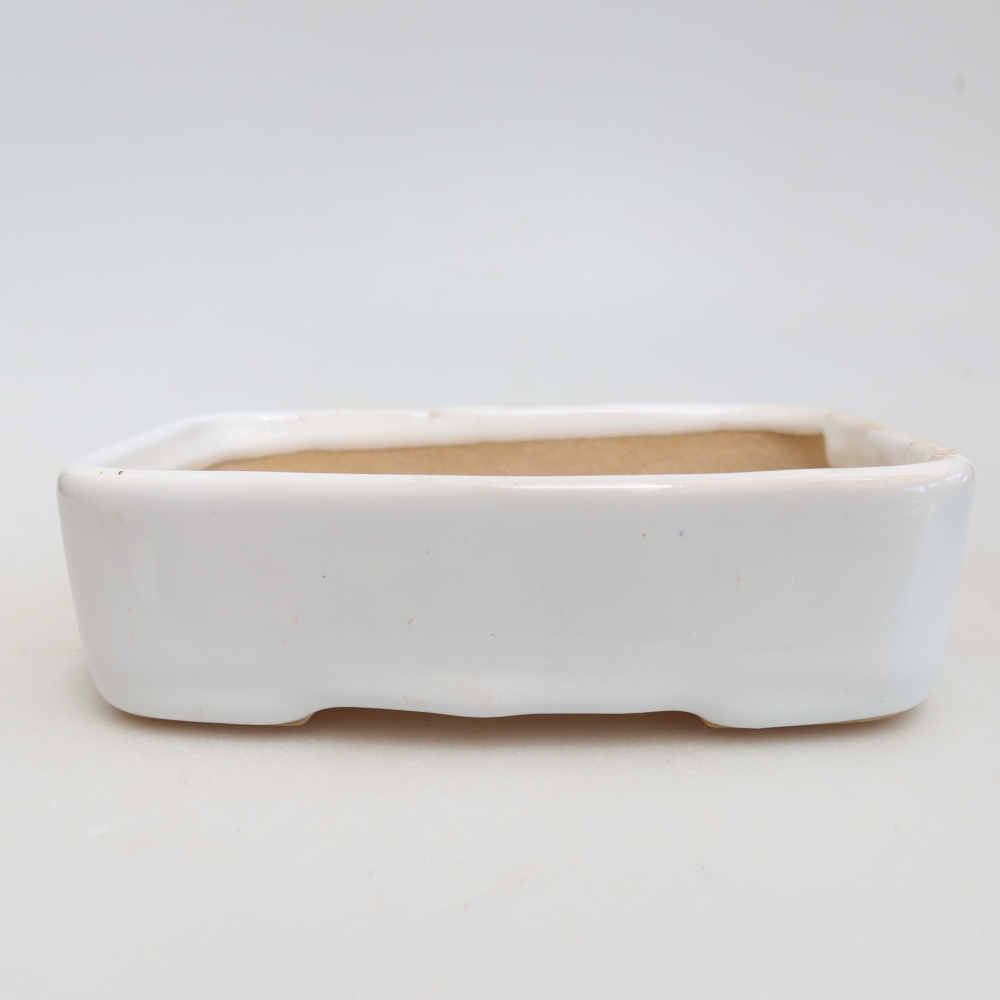 Keramická miska na bonsaje 13 x 9,5 x 3,5 cm, farba: biela