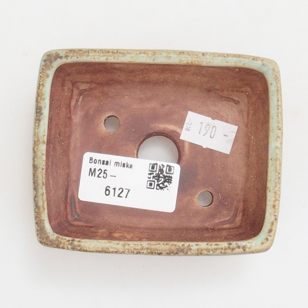Keramická bonsai miska 9 x 7,5 x 3,5 cm, farba zelena