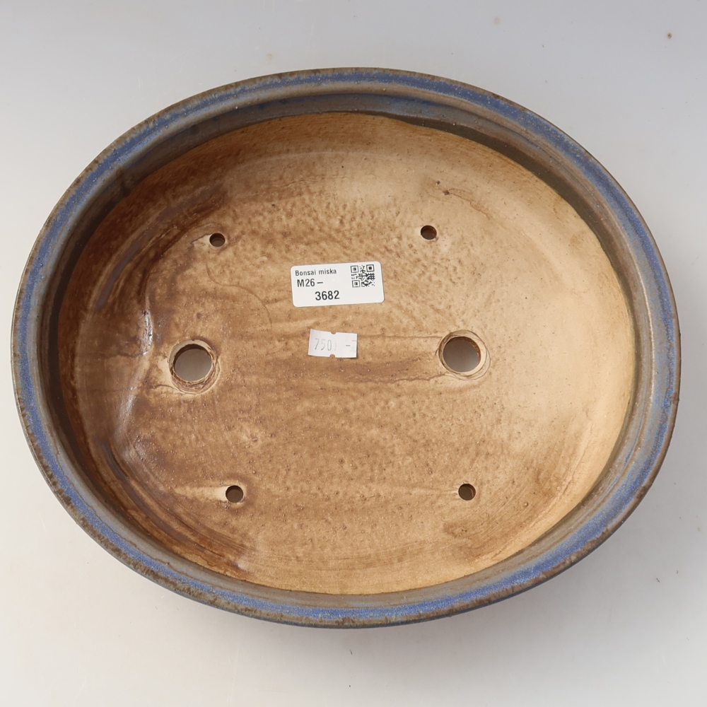 Keramická miska na bonsaje 26 x 24 x 6 cm, farba modrá