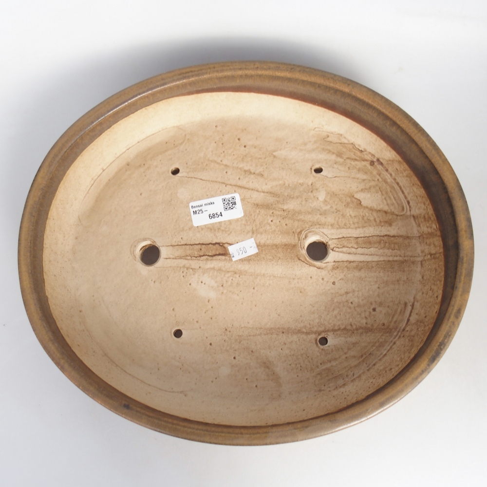 Keramická miska na bonsaje 31,5 x 27,5 x 6,5 cm, hnedá