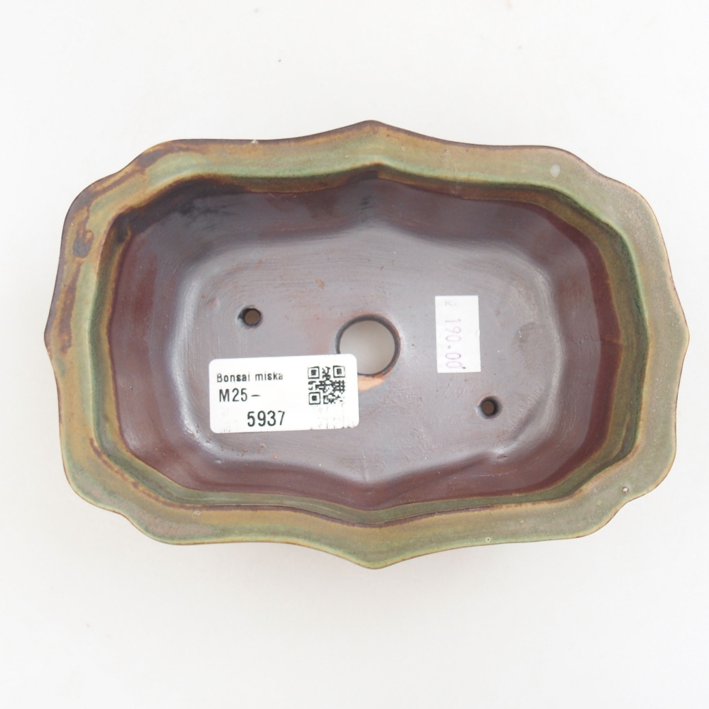 Keramická bonsai miska 15,5 x 11 x 4,5 cm, farba zelená