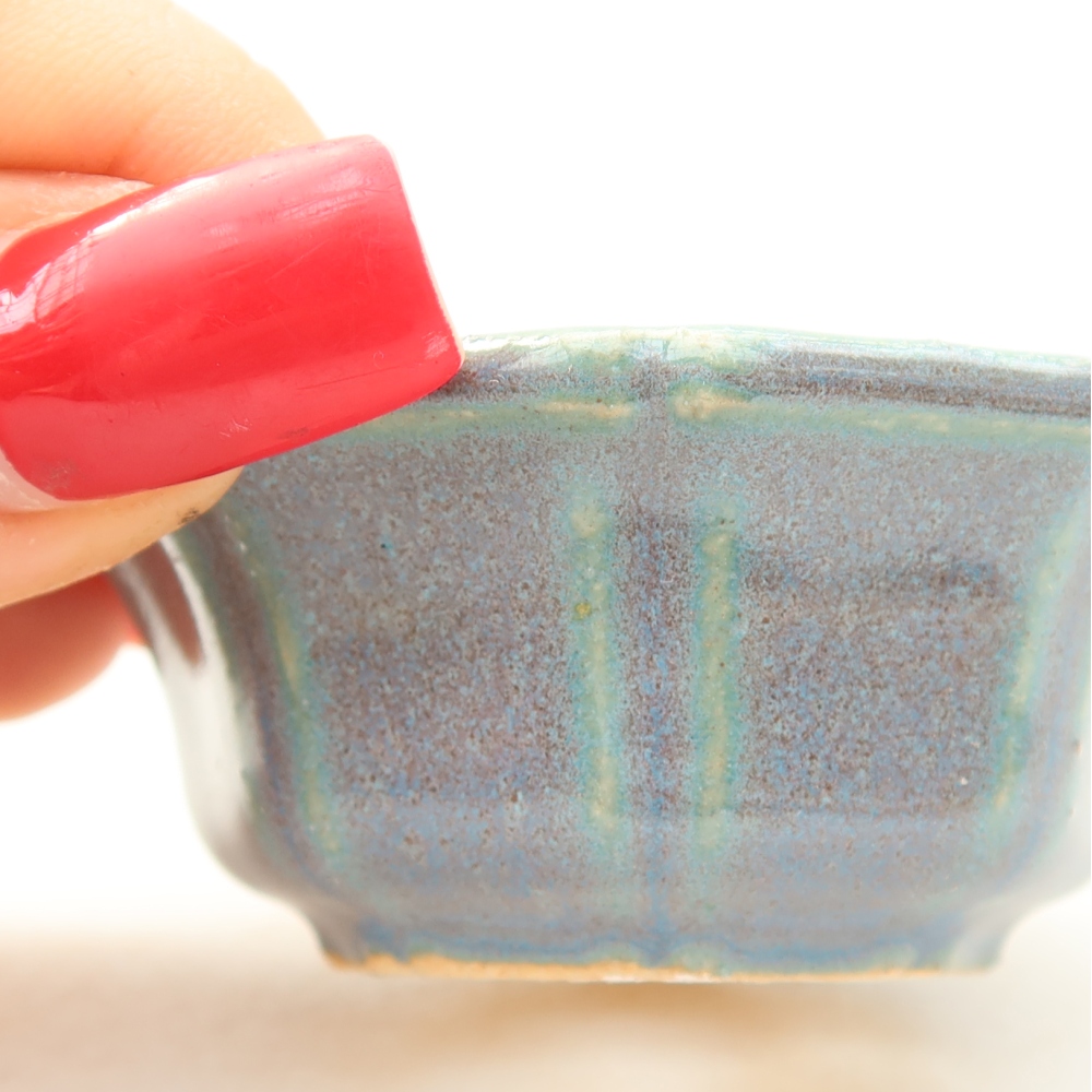 Keramická miska na bonsaje 6 x 6 x 2,5 cm, farba sivá