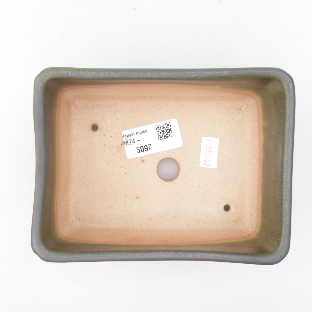 Keramická bonsai miska 16 x 12 x 6 cm, farba zelená