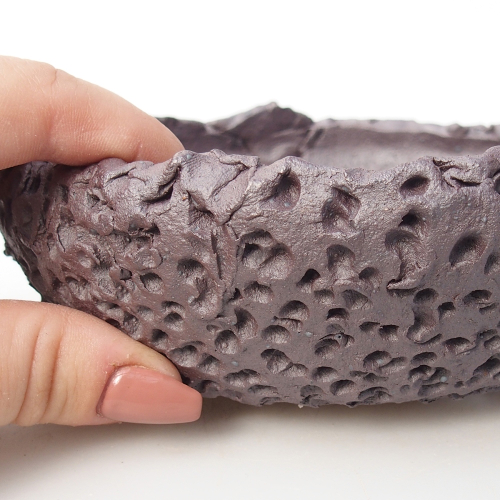 Keramická bonsajová miska 16,5 x 16,5 x 5,5 cm, farba kovu