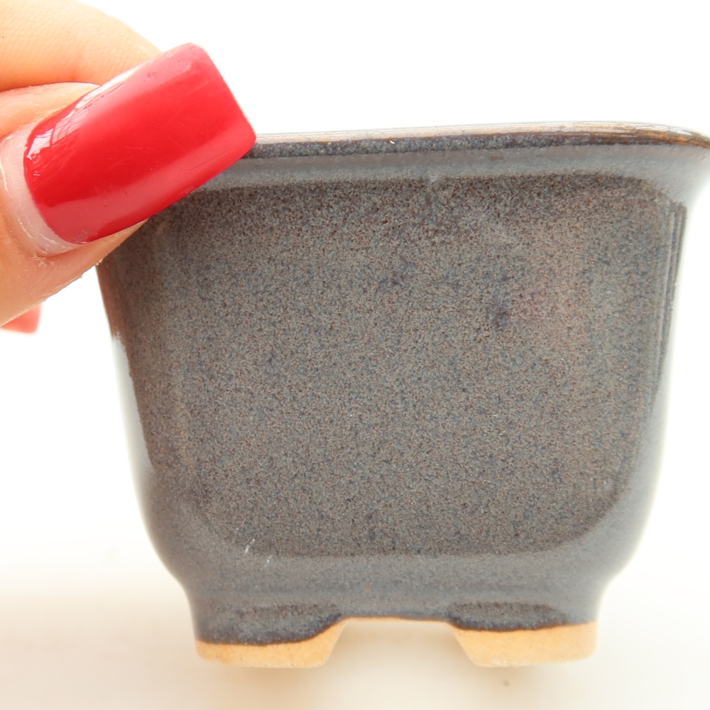 Keramická miska na bonsai 6,5 × 6,5 × 5 cm, farba sivá