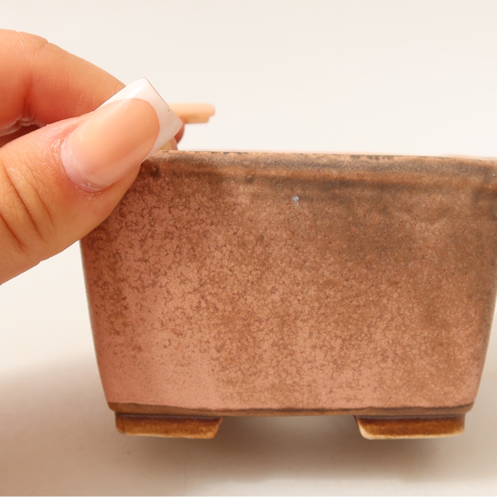 Keramická miska na bonsai 8,5 x 8,5 x 5,5 cm, farba ružová