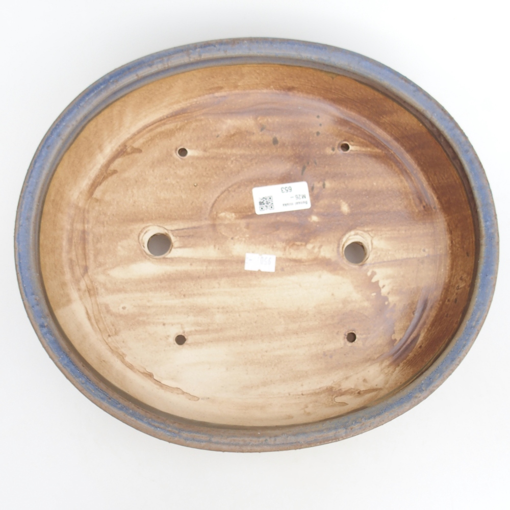 Keramická miska na bonsaje 31,5 x 28,5 x 6,5 cm, farba modrá