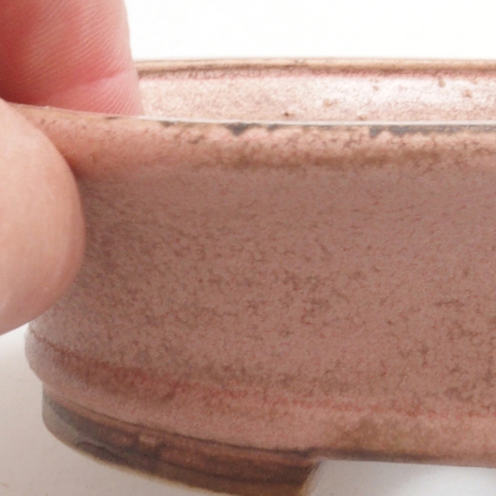 Keramická bonsai miska 13,,5 x 12 x 3,5 cm, farba ružová