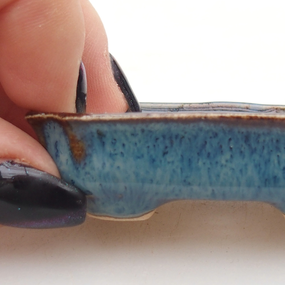 Mini bonsajová miska 6 x 4 x 1,5 cm, farba modrá