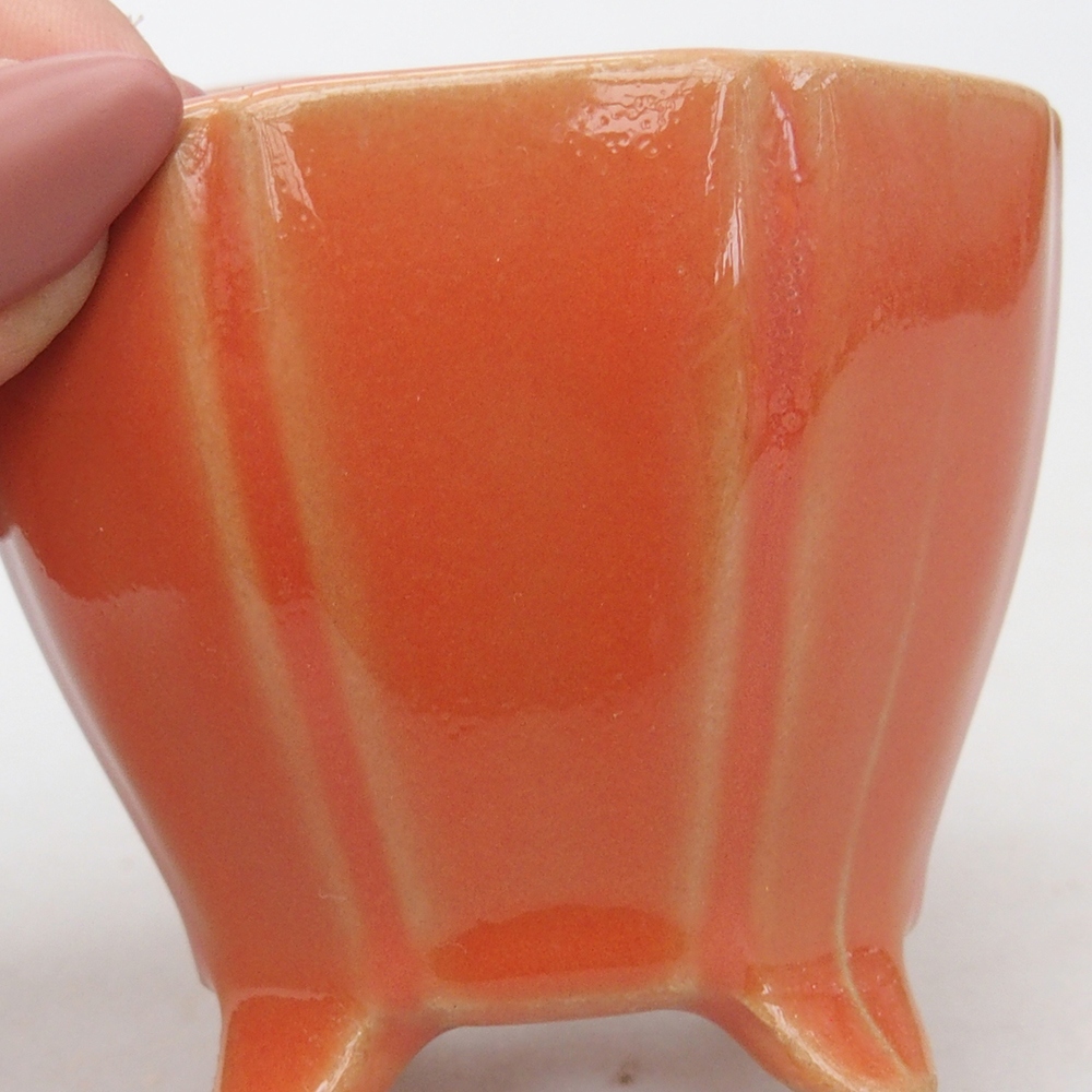 Keramická miska na bonsaje 7,5 x 7,5 x 6 cm, oranžová