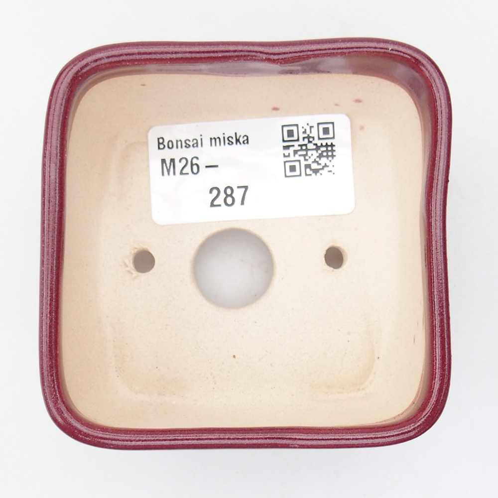 Mini bonsajová miska 7 x 7 x 4 cm, bordová