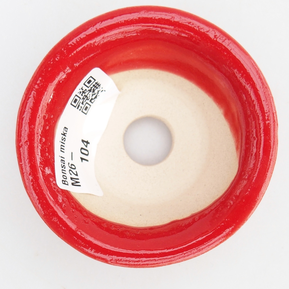 Mini bonsajová miska 7,5 x 7,5 x 3 cm, farba červená