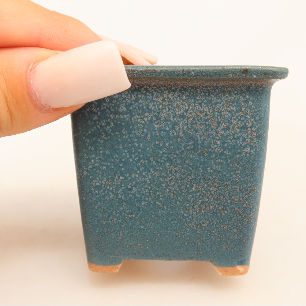 Keramická miska na bonsaje 6 x 6 x 5,5 cm, farba modrá