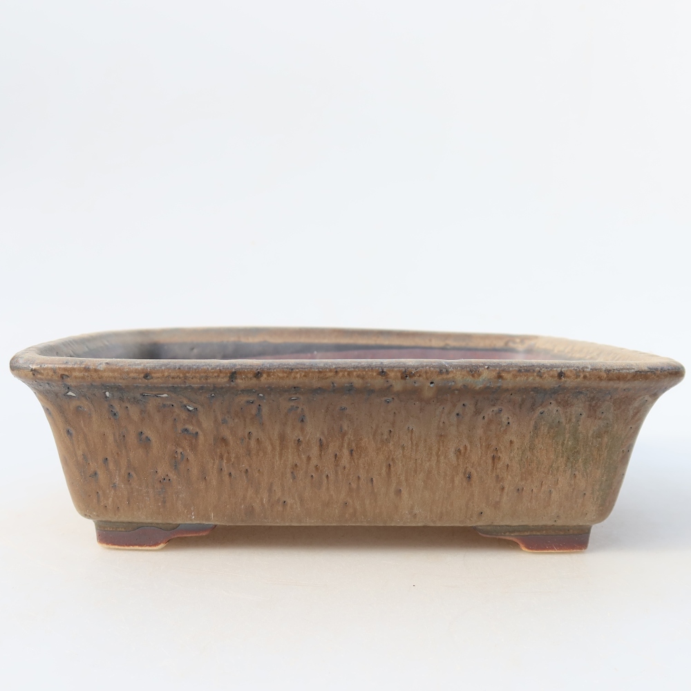 Keramická miska na bonsai 17,5 x 14,5 x 5 cm, farba hnedá