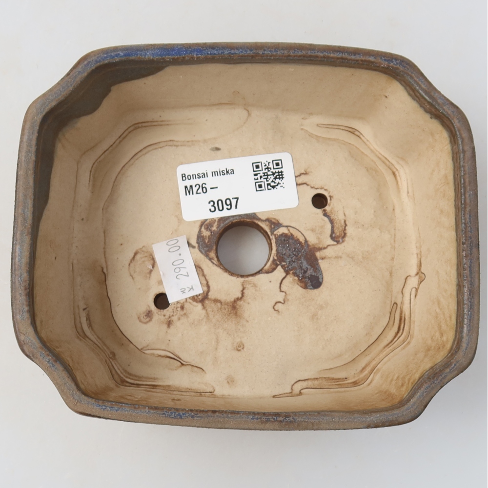 Keramická miska na bonsai 14 x 11,5 x 4,5 cm, farba modrá