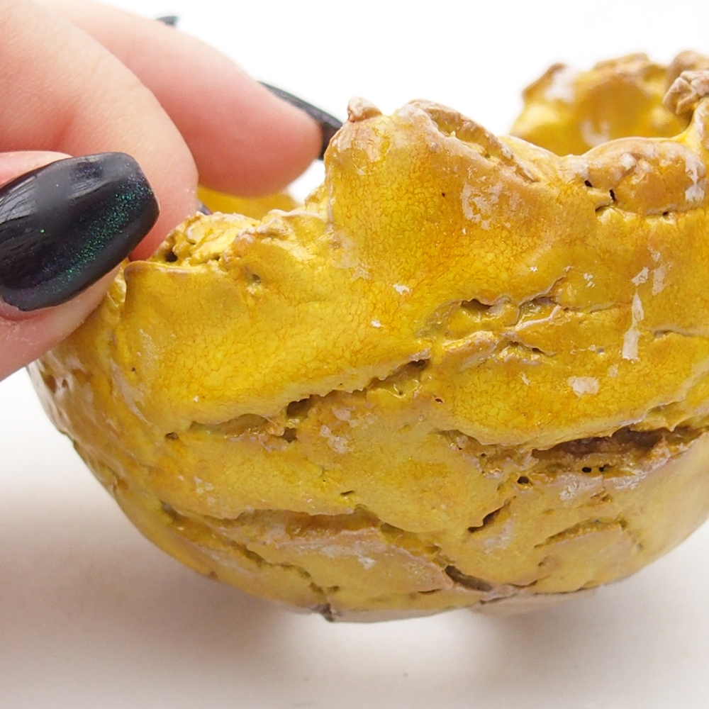 Keramická mušľa 8,5 x 8,5 x 6 cm , žltá