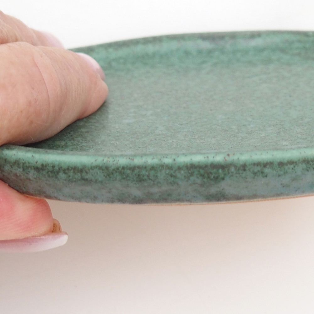 Keramický tanier H30 - 12,5 x 10,5 x 1 cm - zelený