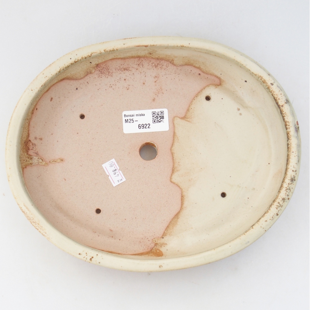 Keramická miska na bonsaje 24 x 19,5 x 4 cm, farba béžová