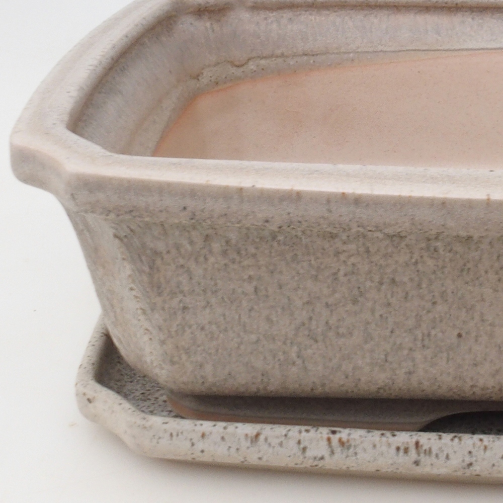 Bonsai miska + podmiska H07 - 30 x 20,5 x 8 cm. - béžová