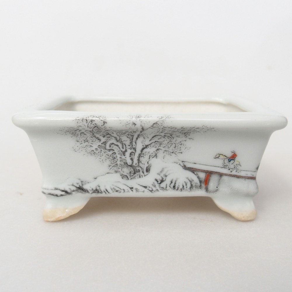 Mini bonsajová miska 8 x 6 x 3 cm, biela