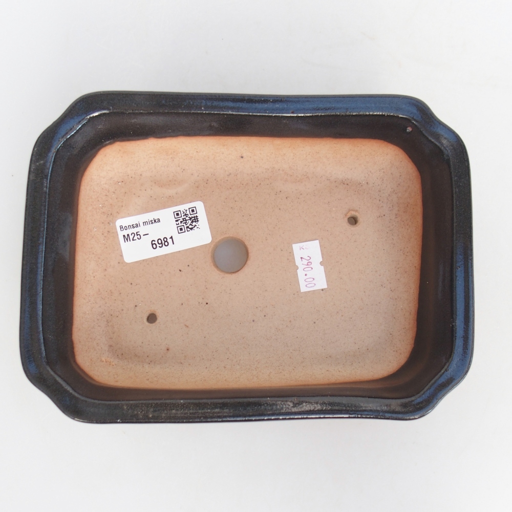 Keramická bonsajová miska 18 x 13,5 x 5 cm, farba čierna