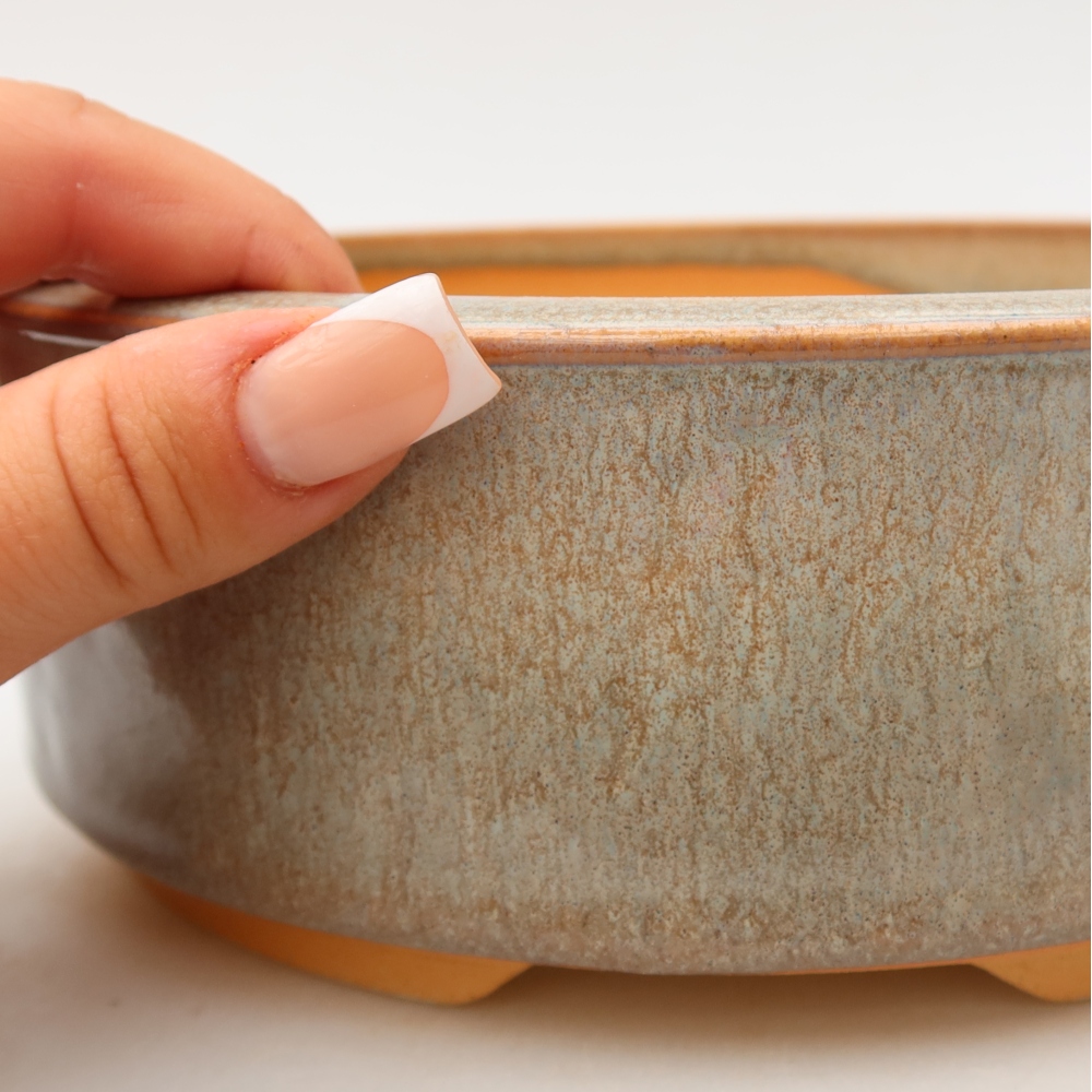 Keramická miska na bonsaje 19 x 19 x 6,5 cm, farba béžová