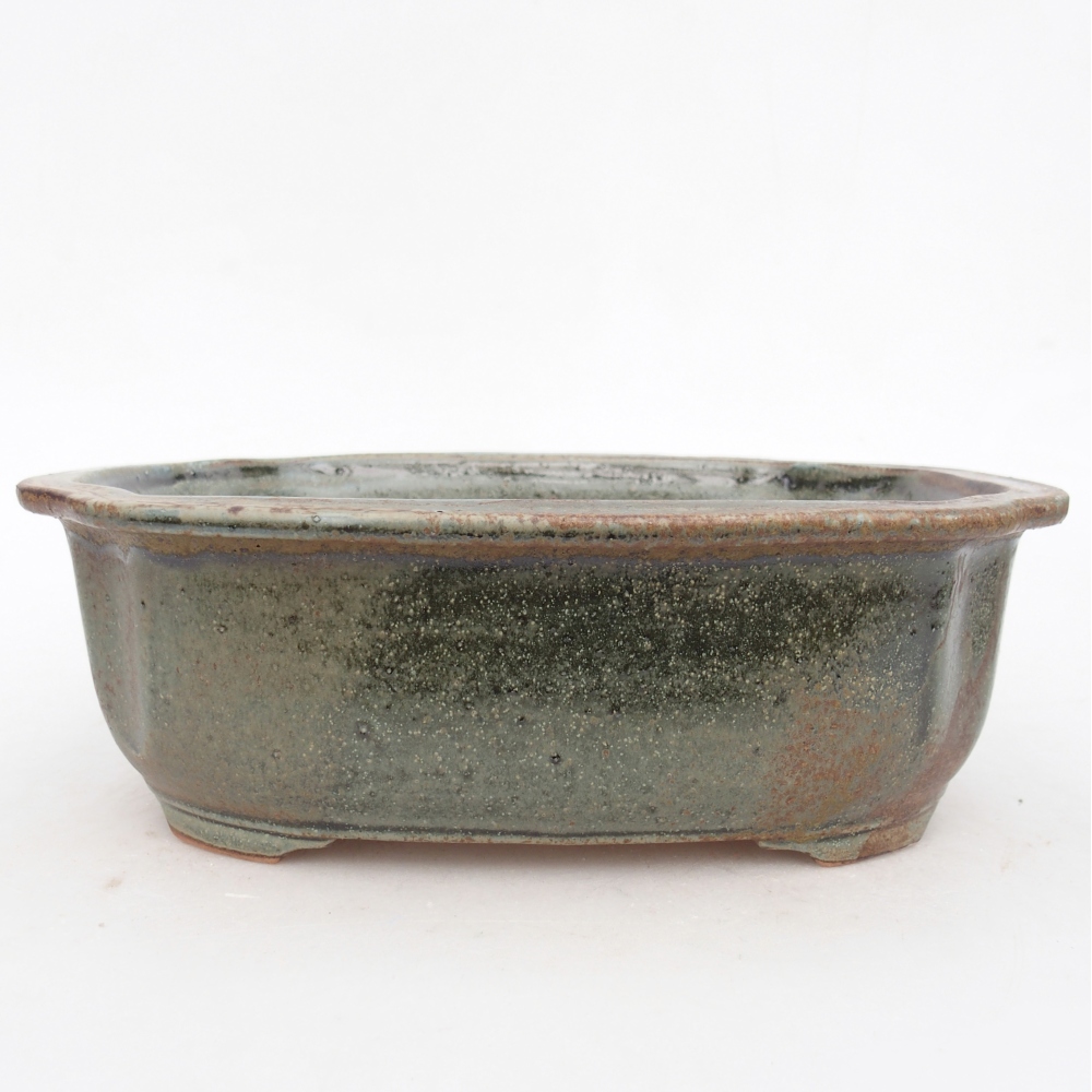 Keramická bonsajová miska 22 x 18 x 7,5 cm, zelená