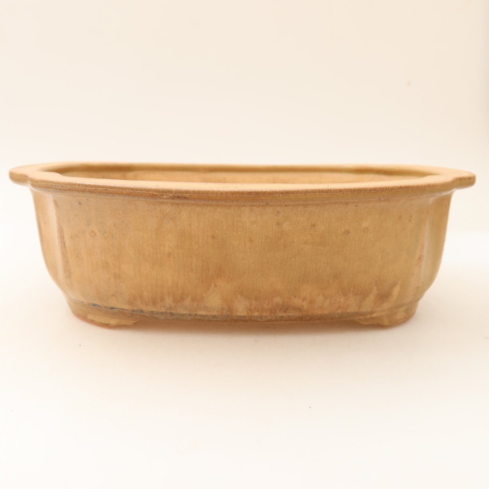 Keramická miska na bonsaje 24,5 x 21 x 7,5 cm, farba béžová