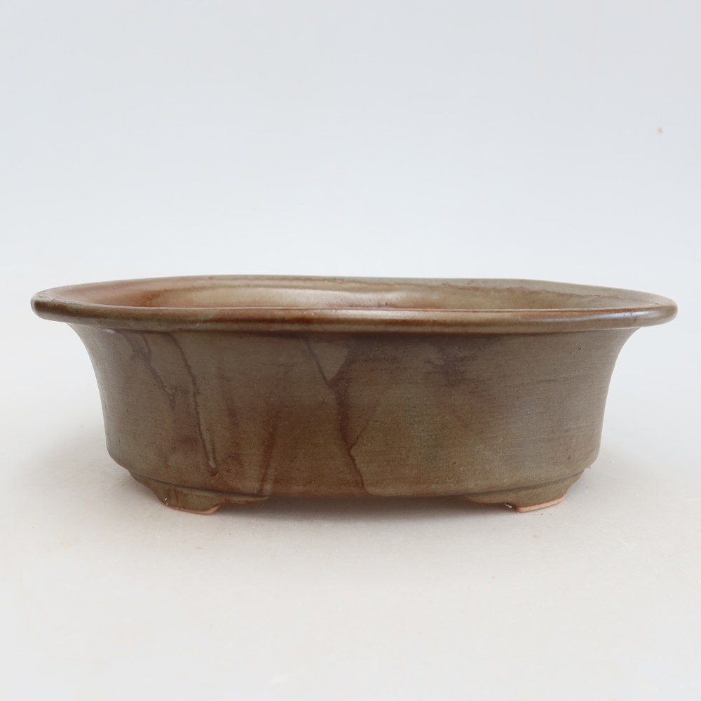 Keramická miska na bonsaje 22 x 17,5 x 6,5 cm, farba hnedá