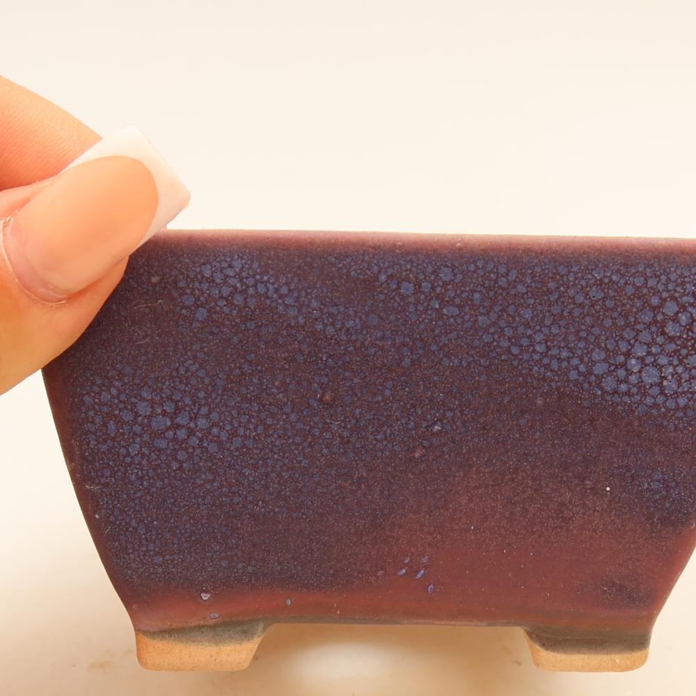 Keramická miska na bonsai 9,5 x 9,5 x 5,5 cm, farba fialová