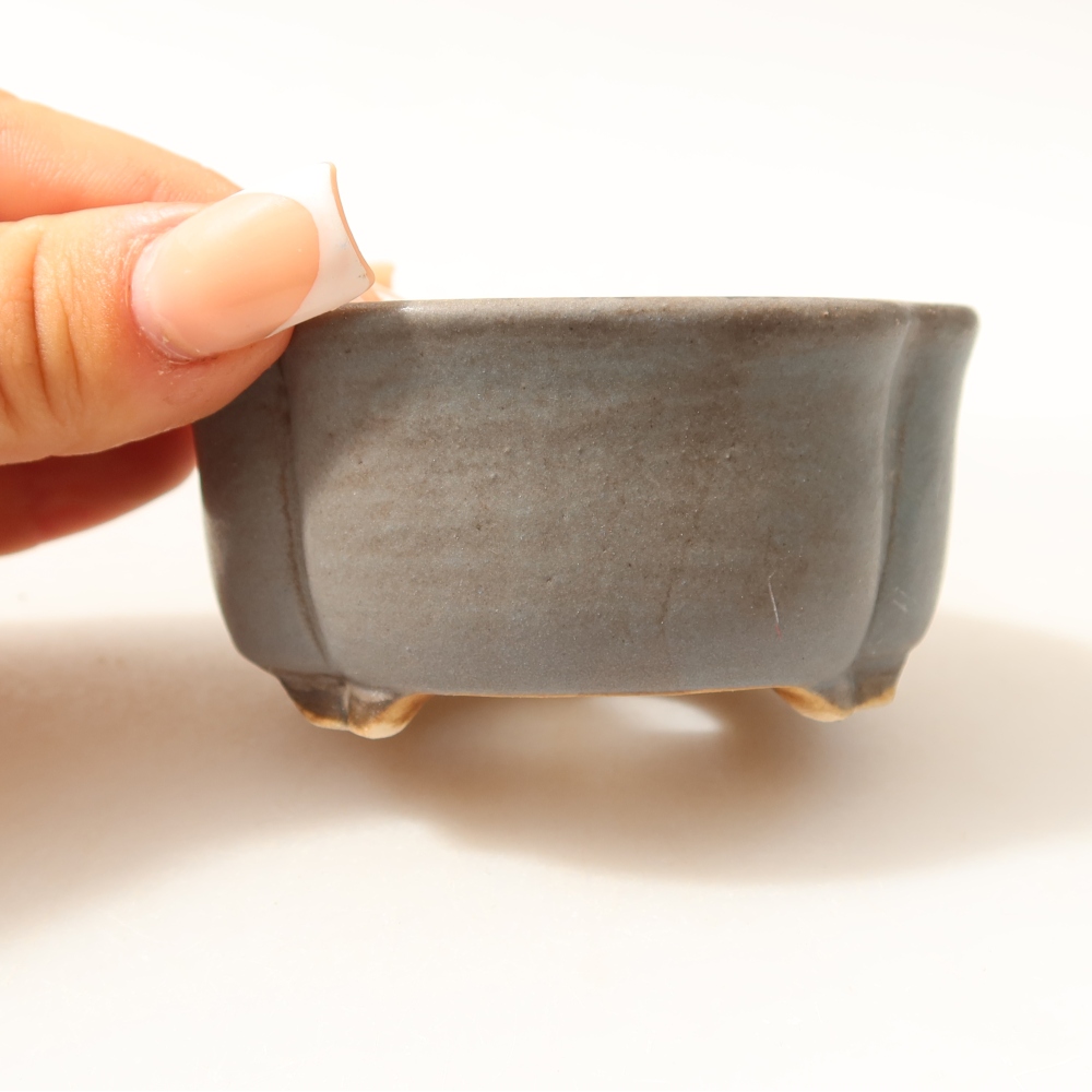 Keramická miska na bonsaje 8 x 7,5 x 3,5 cm, farba modrá