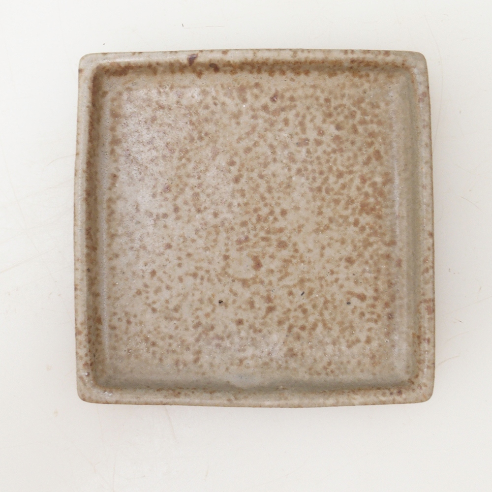 Bonsai podmiska štvorc S - 8 x 8 x 1 cm - béžová