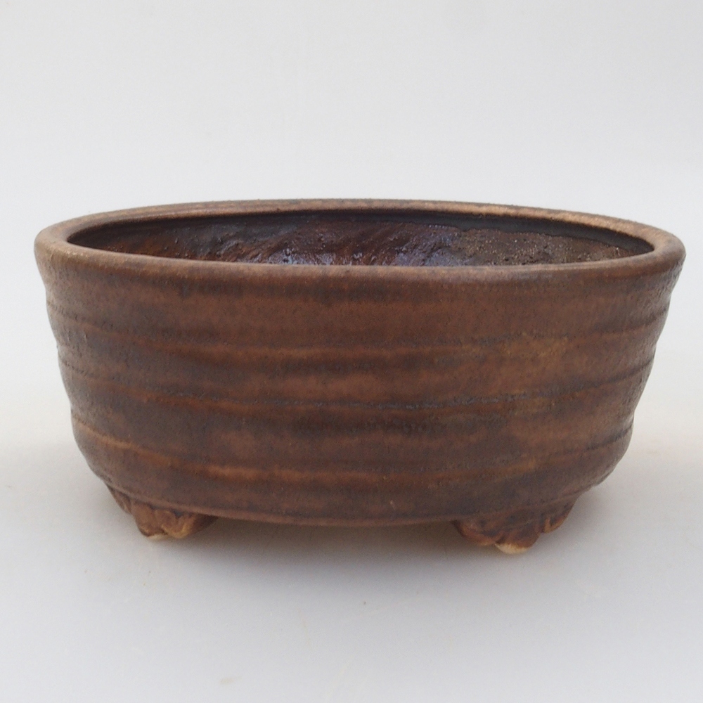 Keramická bonsai miska 10,5 x 9 x 4 cm, farba hnedá