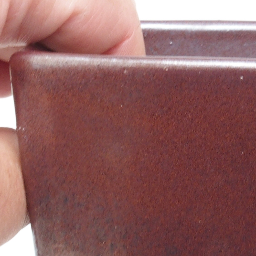 Keramická bonsai miska 9 x 9 x 12 cm, farba hnedá