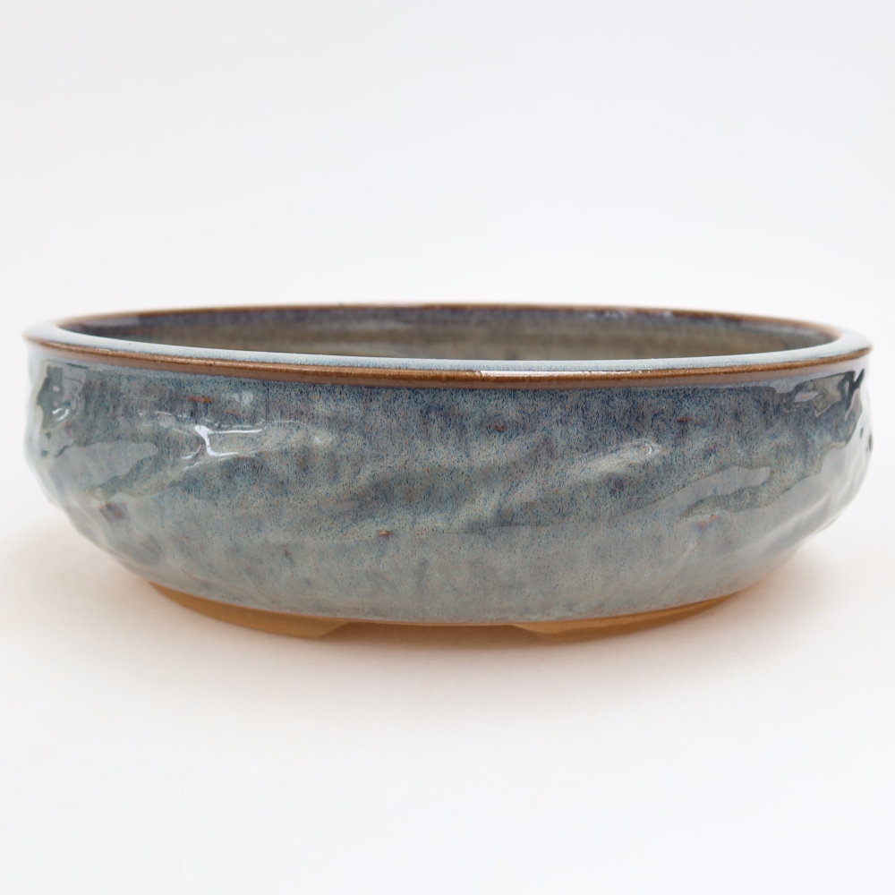 Keramická miska na bonsaje 21,5 x 21,5 x 6 cm, farba sivá