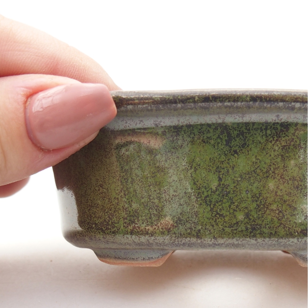 Keramická miska na bonsaje 9,5 x 6,5 x 3,5 cm, zelená