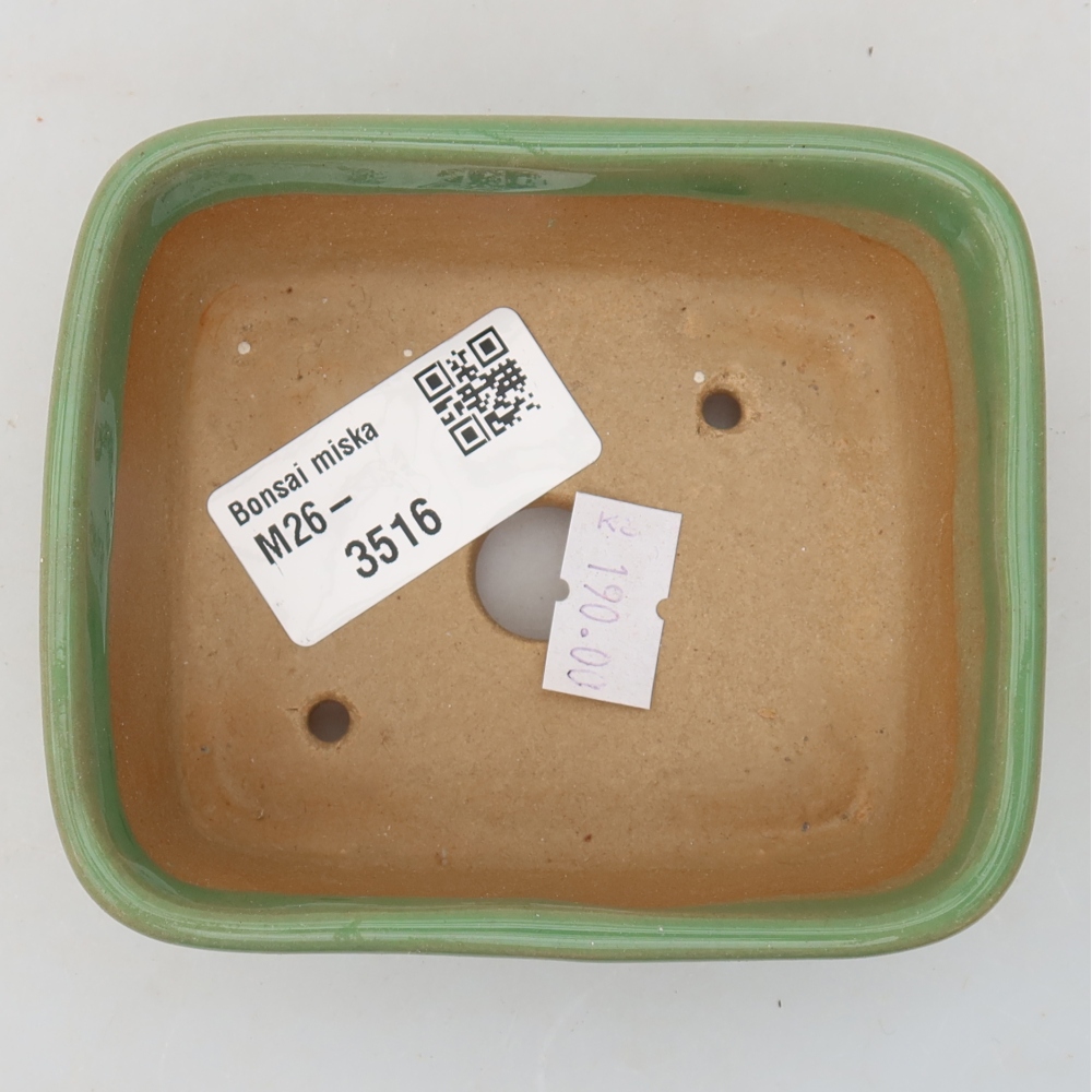 Keramická miska na bonsaje 10 x 8 x 3,5 cm, farba zelená