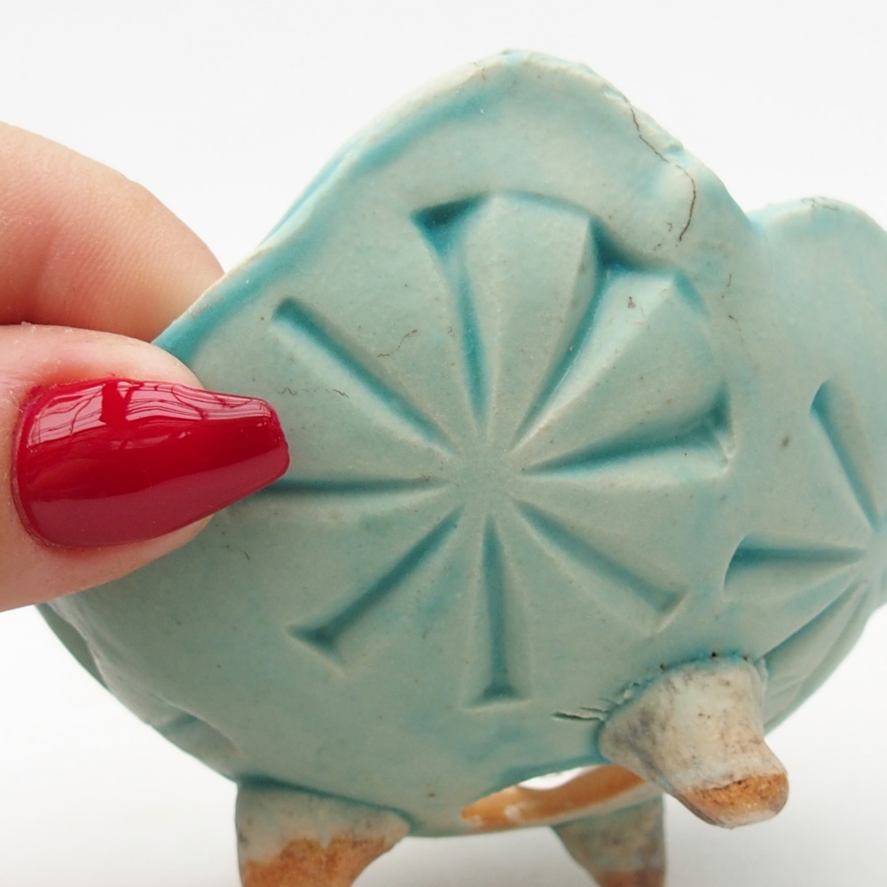 Keramická mušľa 8,5 x 8 x 5 cm, farba modrá