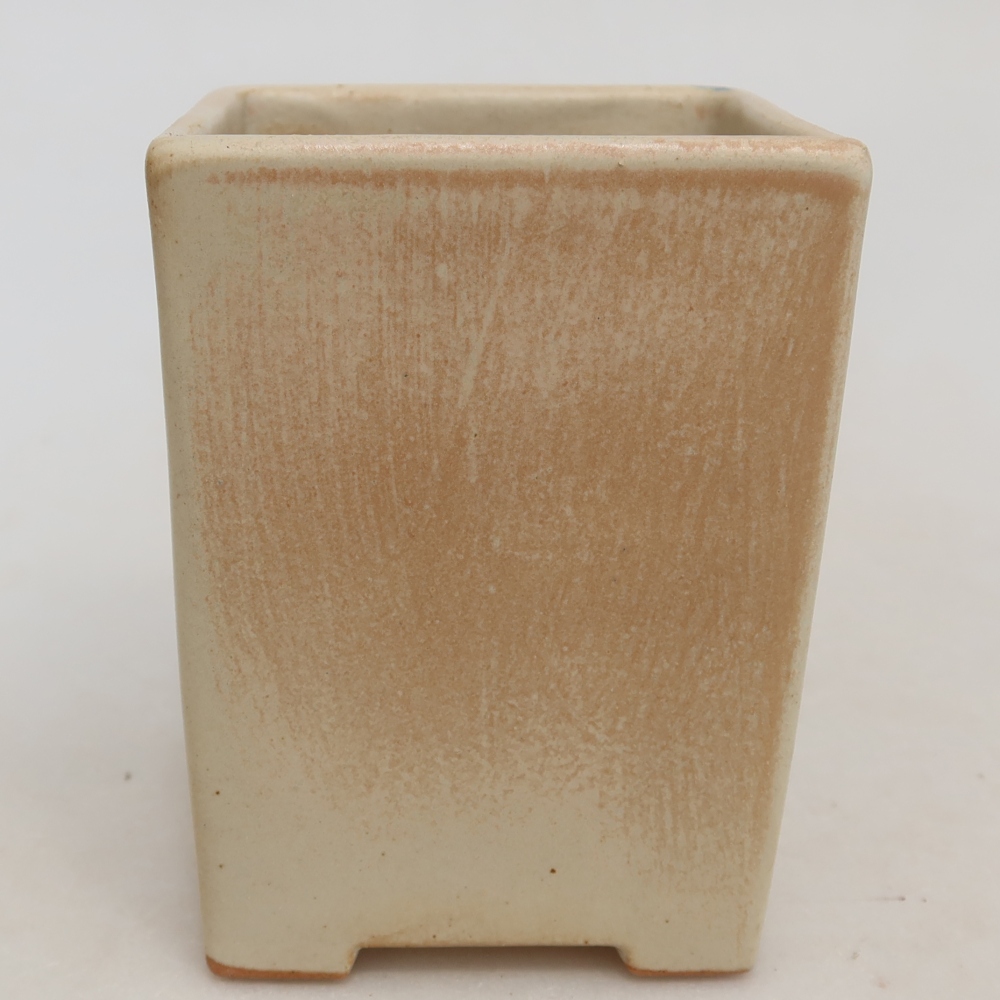 Keramická miska na bonsaje 7,5 x 7,5 x 10 cm, farba béžová
