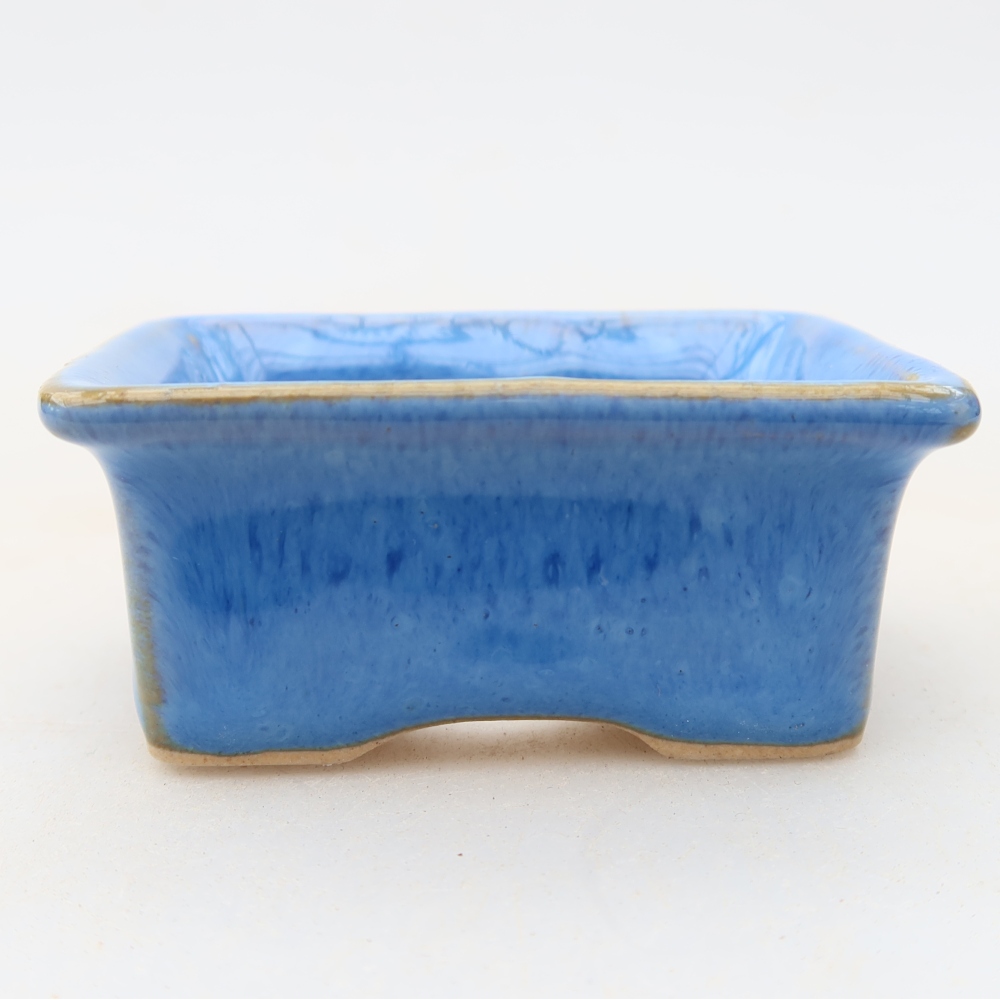 Keramická miska na bonsaje 6 x 4,5 x 2,5 cm, farba modrá