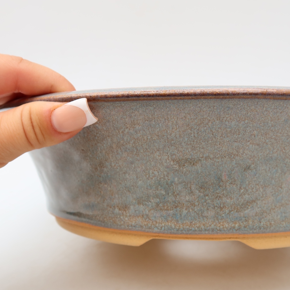 Keramická miska na bonsaje 26,5 x 26,5 x 7 cm, farba sivá