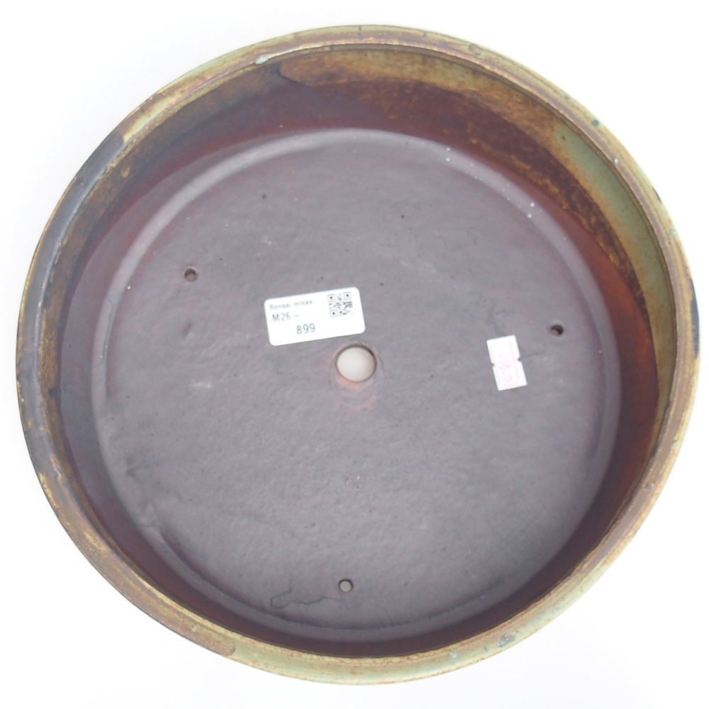 Keramická miska na bonsaje 24,5 x 24,5 x 7,5 cm, zeleno-hnedá