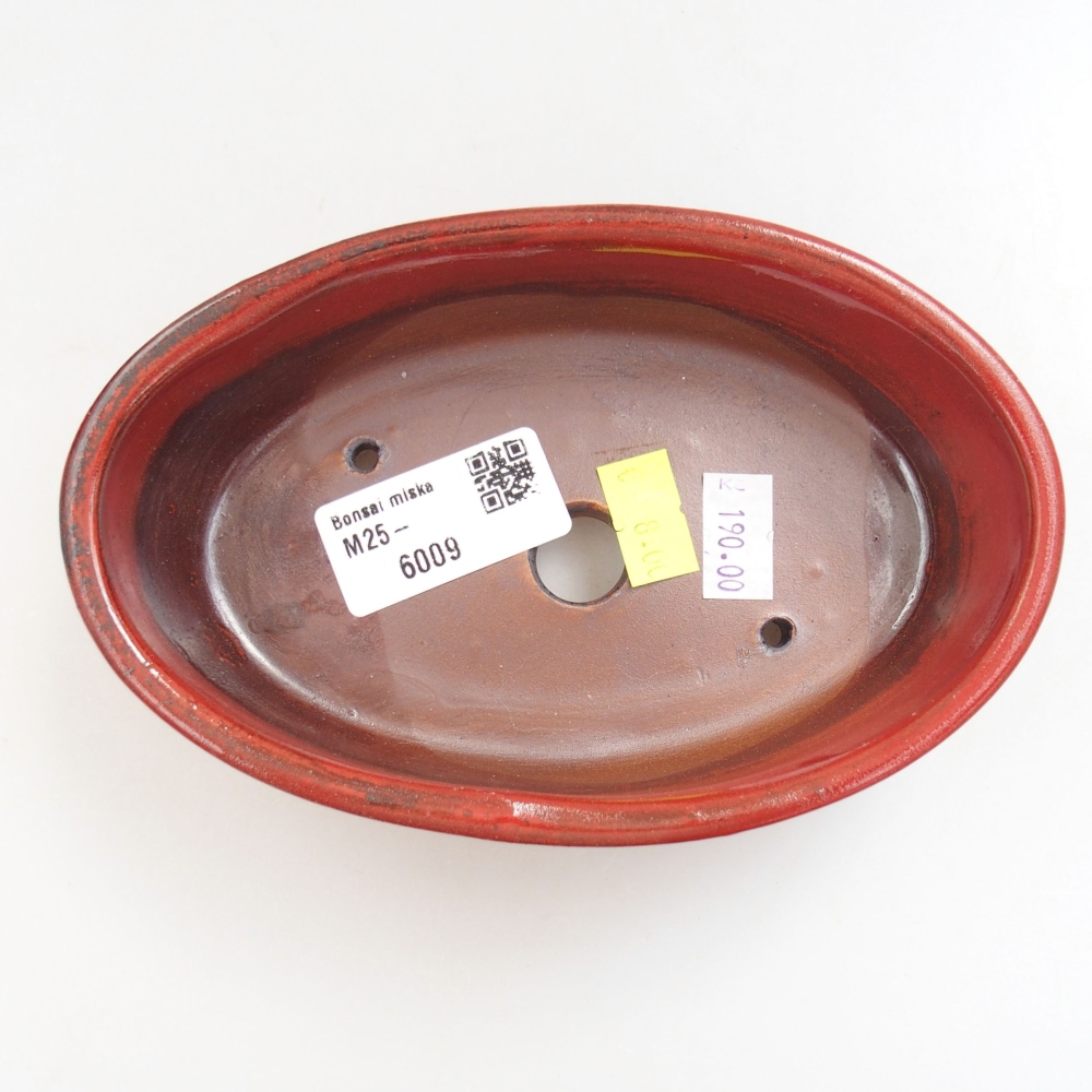 Keramická bonsai miska 15 x 9,5 x 4 cm, farba červená