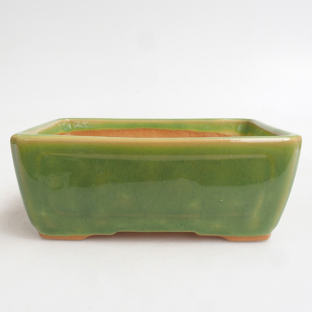 Keramická bonsai miska 13 x 10 x 5 cm, farba  zelená