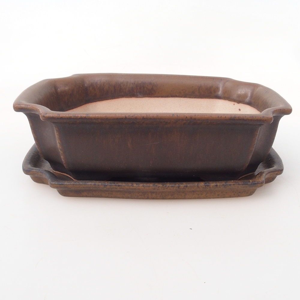 Bonsai miska + podmiska H01 - 12x9x5 cm