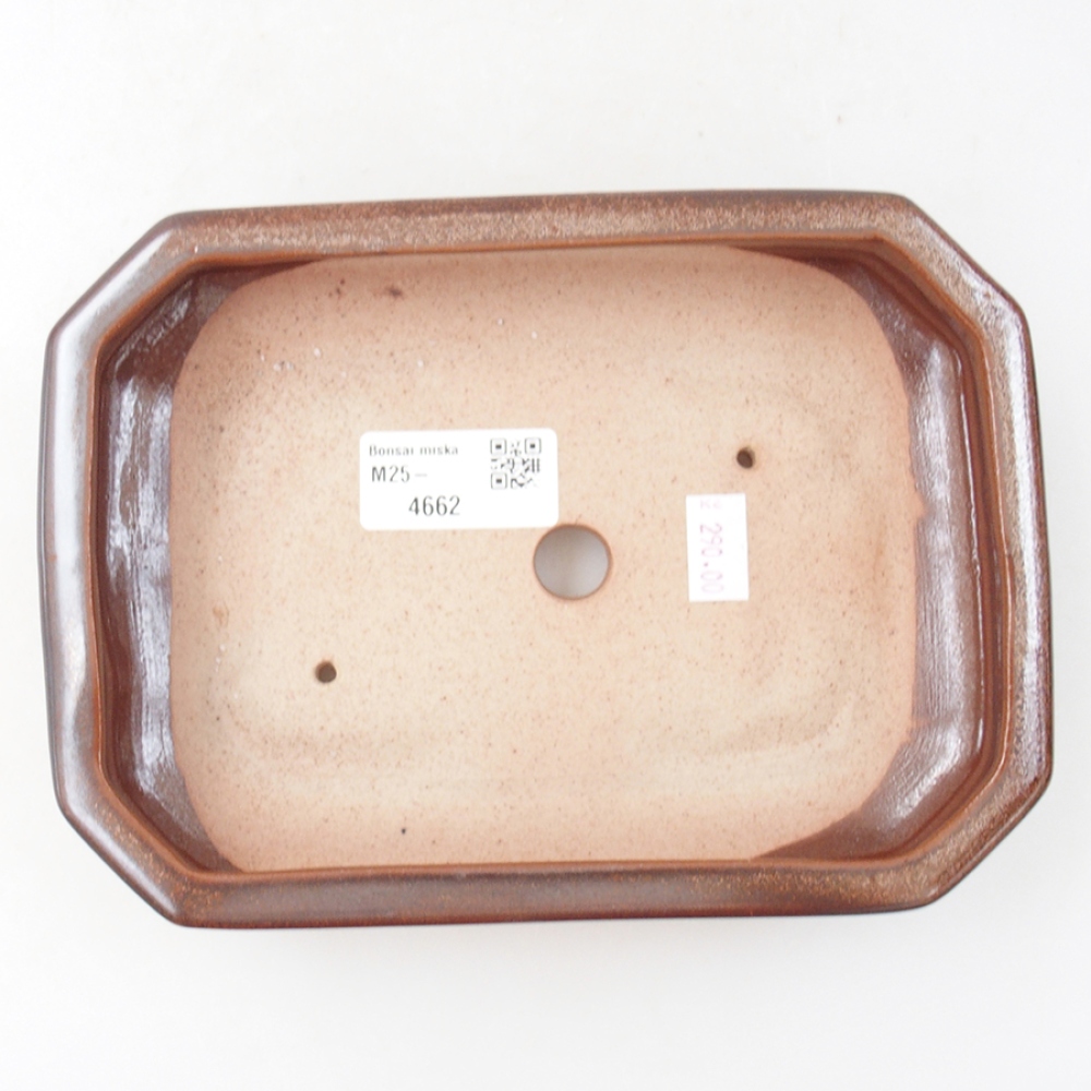 Keramická bonsai miska 19 x 13,5 x 4,5 cm, farba hnedá