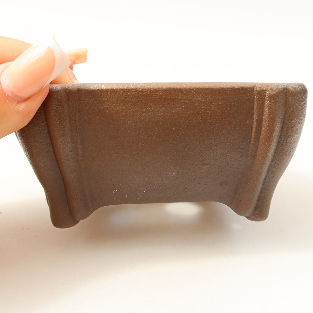 Keramická miska na bonsai 10,5 x 10,5 x 4,5 cm, farba hnedá