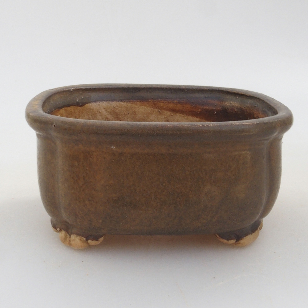 Keramická bonsai miska 7,5 x 7,5 x 3,5 cm, farba hnedá