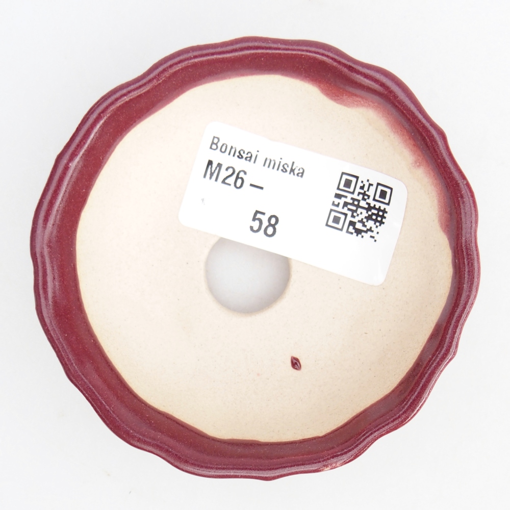 Mini bonsajová miska 7,5 x 7,5 x 2,5 cm, bordová